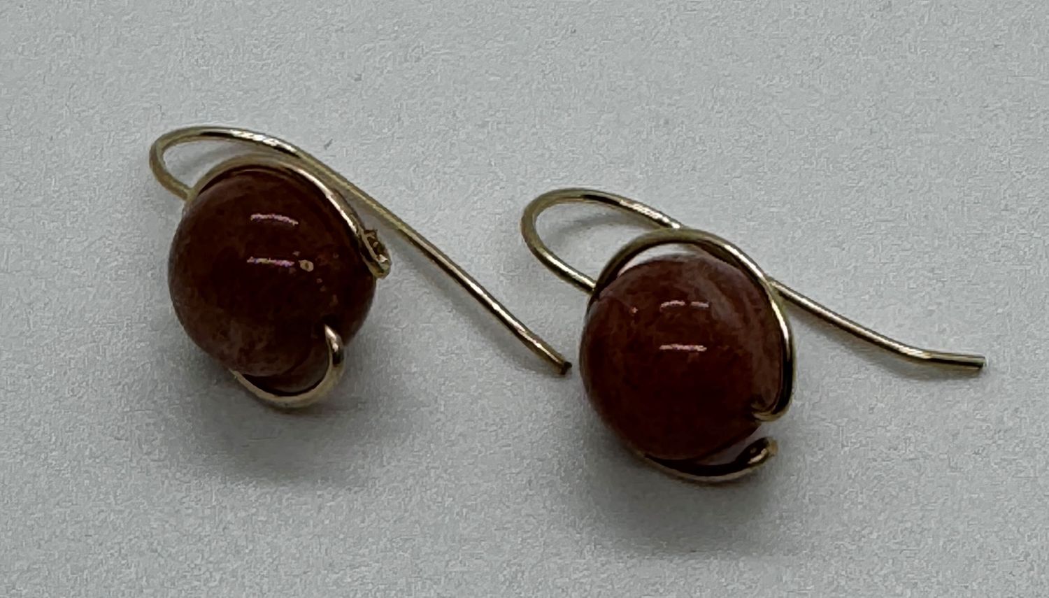 Robb Earrings Sunstone Orbs
