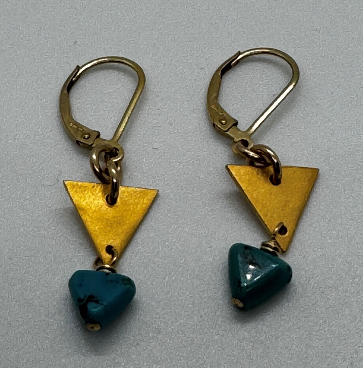Robb Earrings Turquoise on Triangle