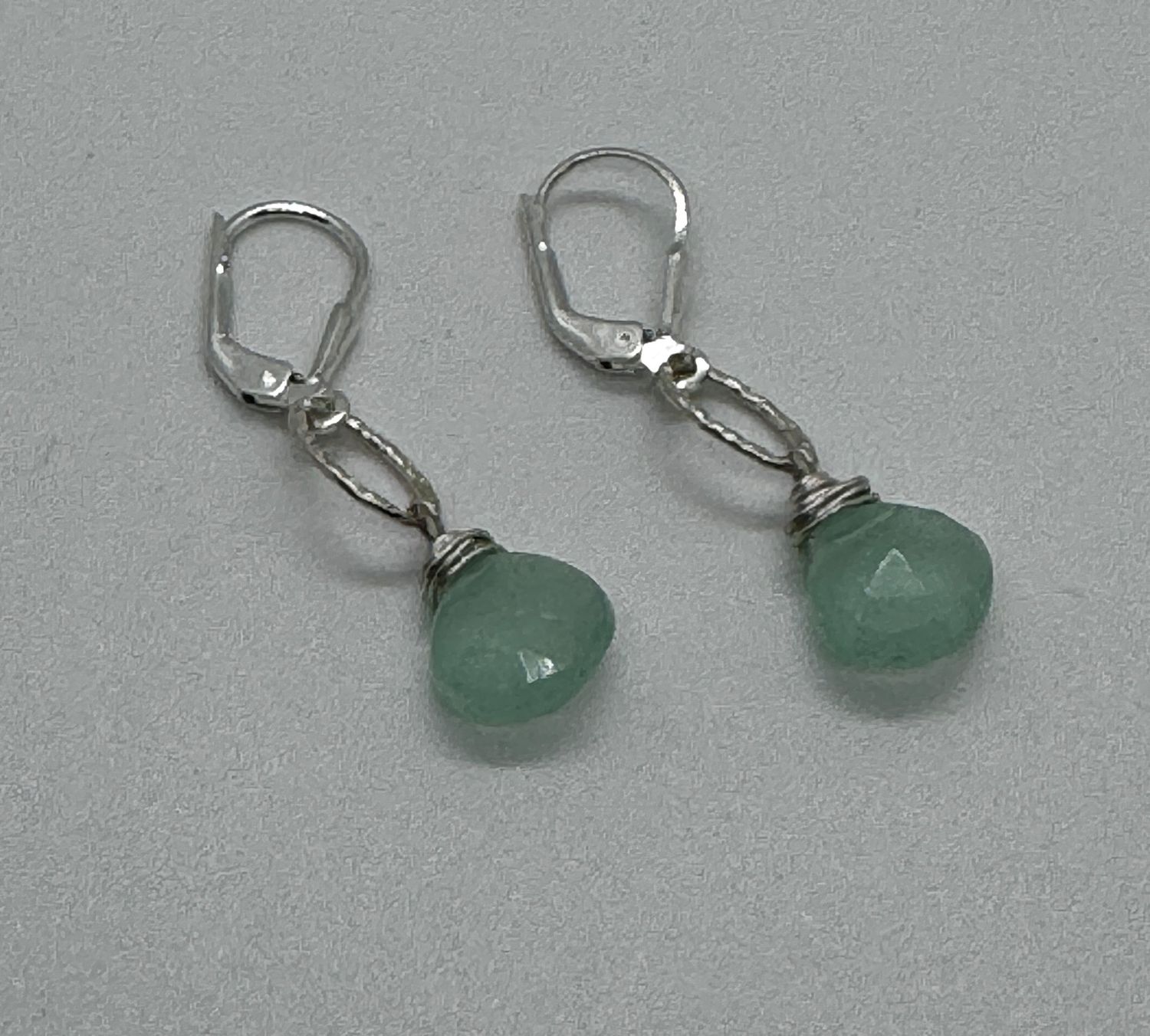 Robb Earrings Faceted Blue Chalcedony