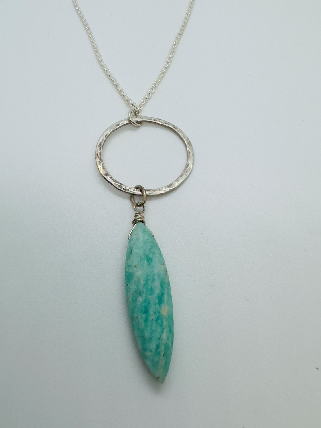 Robb Necklace Hand-Forged Blue Chalcedony