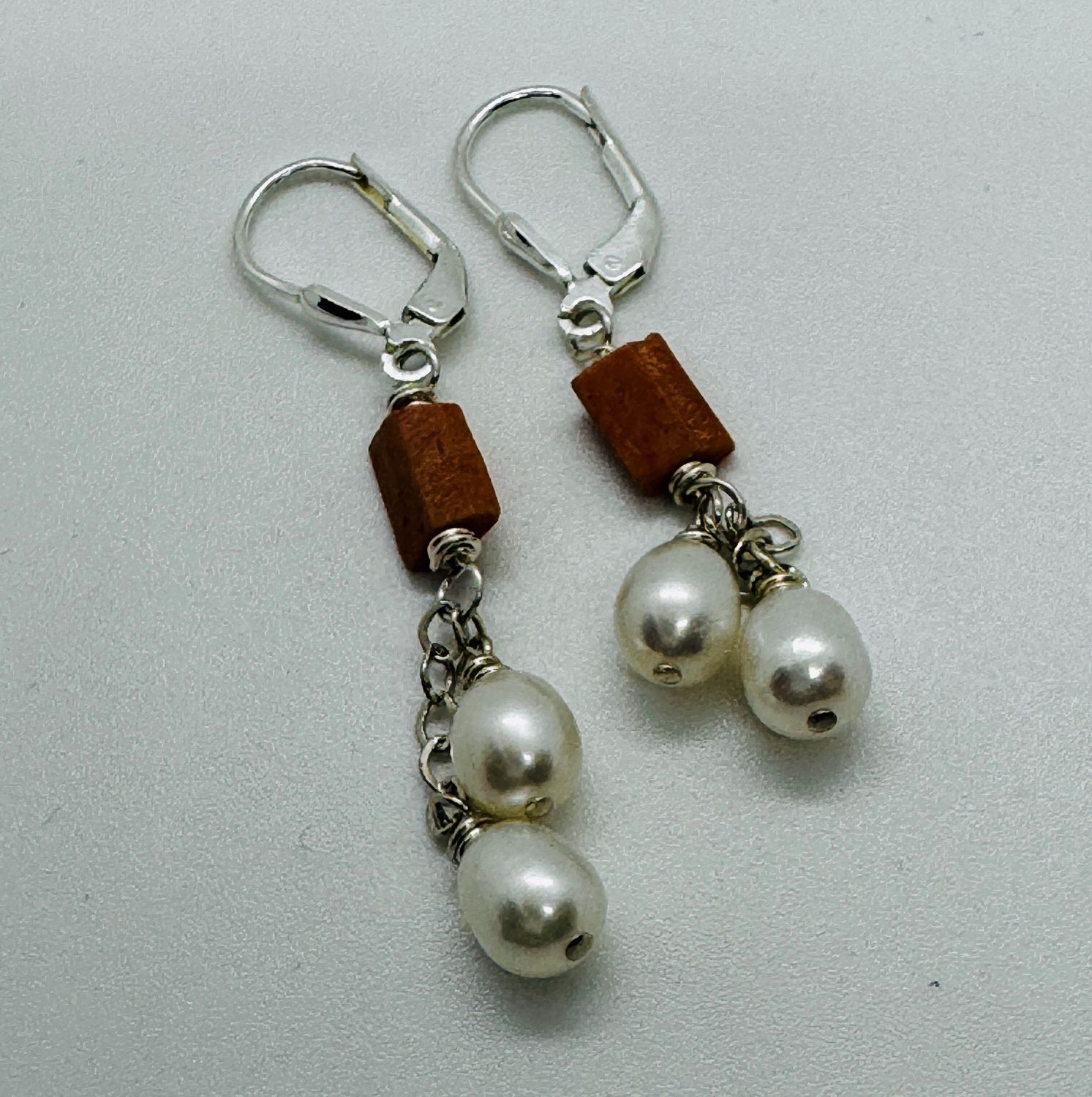 Robb Earrings Afghan Coral with Fresh Water Pearl