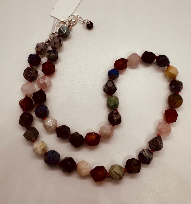 Robb Necklace Knotted Mixed Gemstone