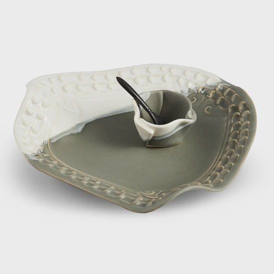 Hilborn Funky Serving Set 2PC Grey/White