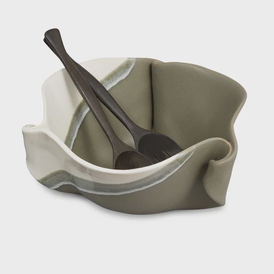 Hilborn Large Curly Bowl Grey/White