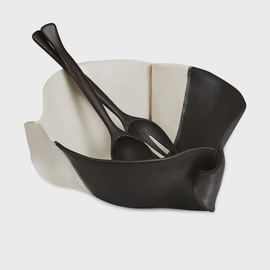 Hilborn Large Curly Bowl Black/White