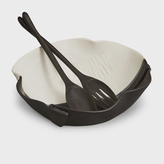 Hilborn Bowl Large Salad Black and White