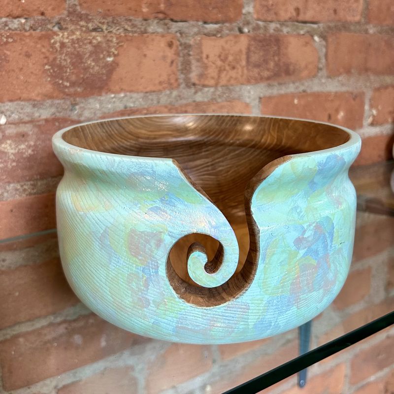 OTE Yarn Bowl White Ash with Ocean Mist Ink