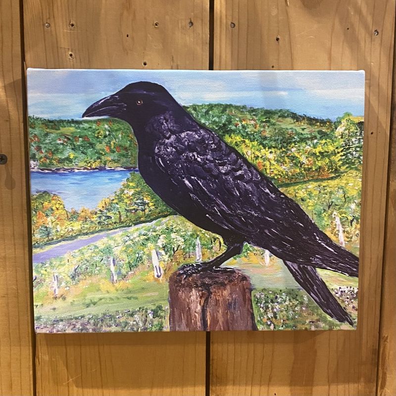MCMULLEN Crow Overlooking Vineyard