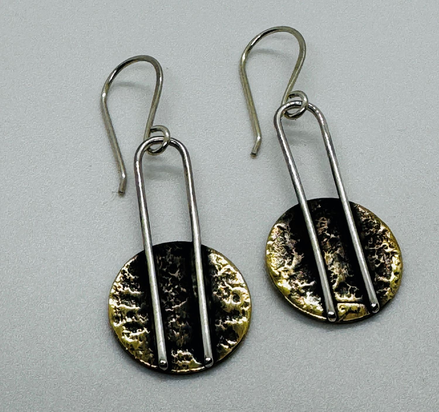 O&#39;Brien Earrings Textured Brass Circle