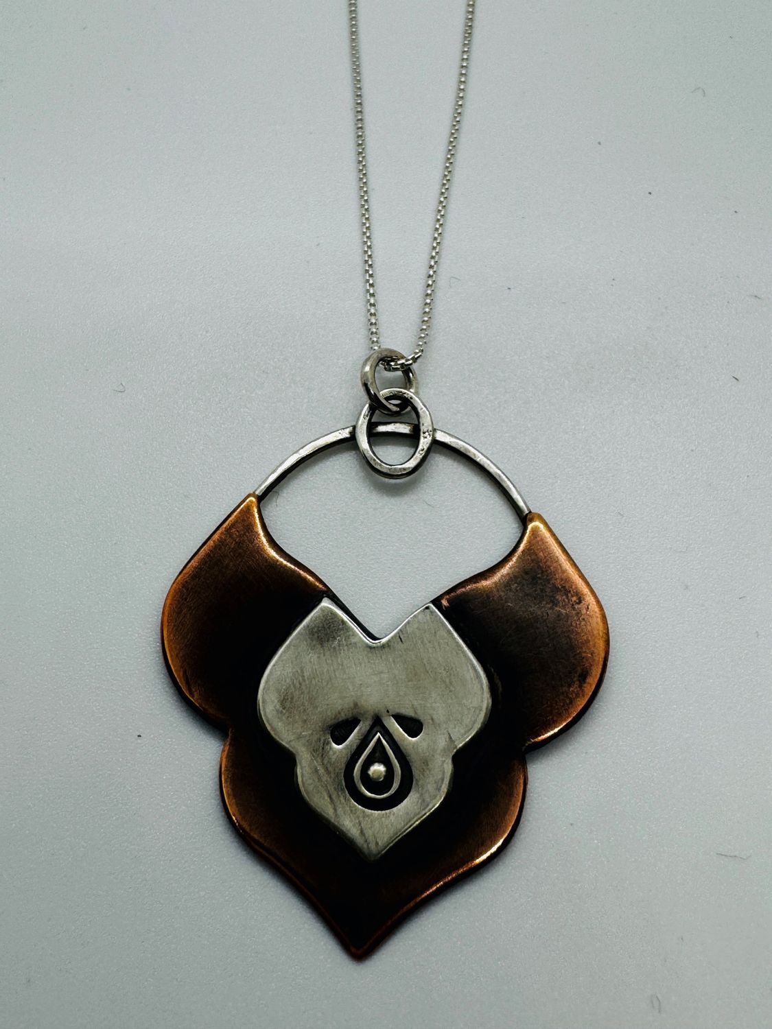 O&#39;Brien Necklace Copper Arabesque w/Silver Overlay
