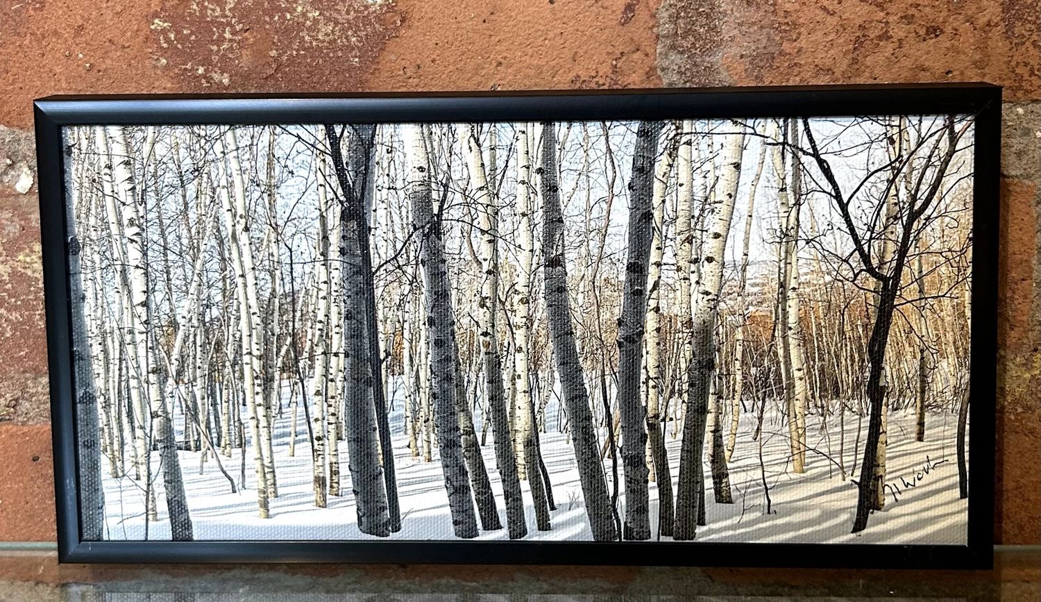 WALLACE FRAMED PRINT BIRCHES COLOR