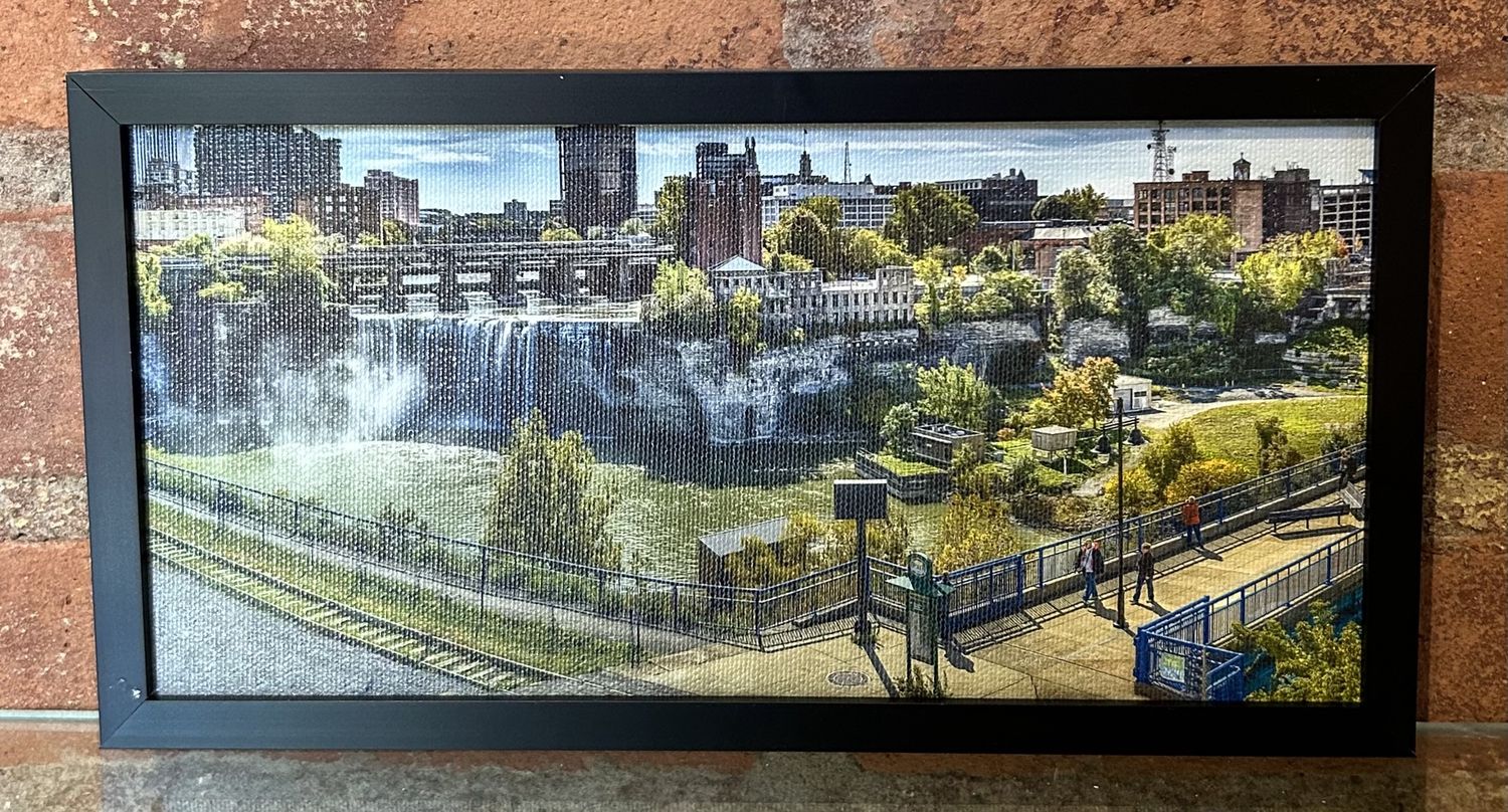 WALLACE Framed Print, High Falls From A Pub