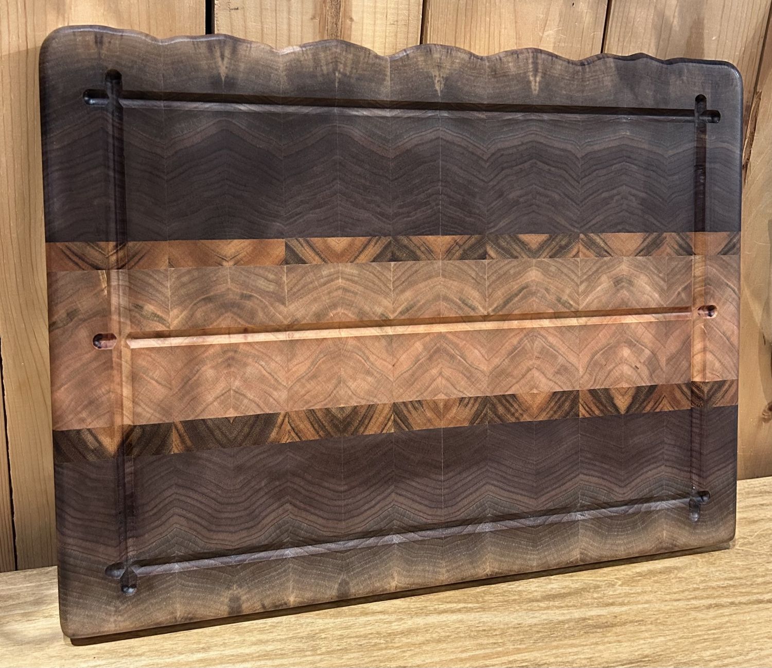 On The Edge Cutting Board Walnut/Cherry/Monkey Pod