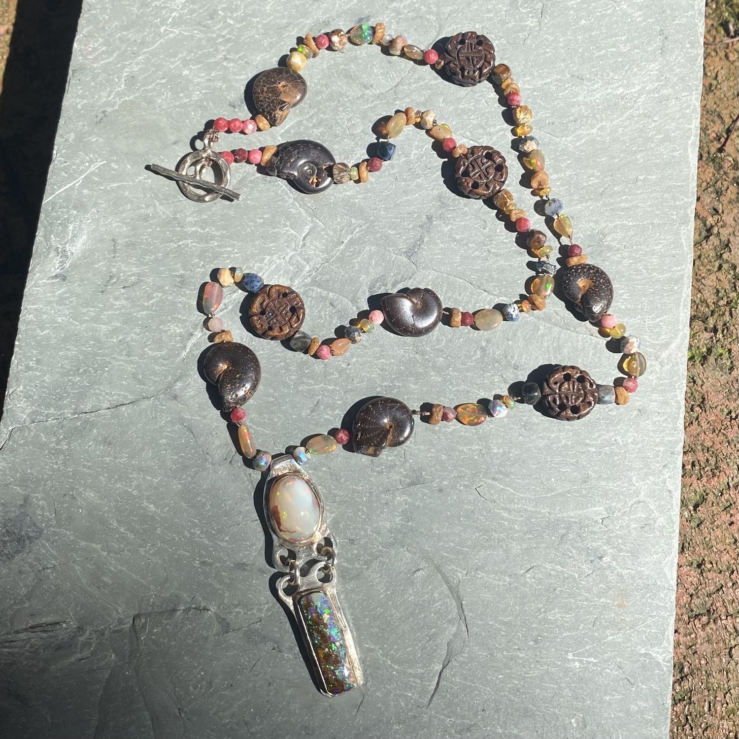 Logan Necklace Fire/Australian Opal