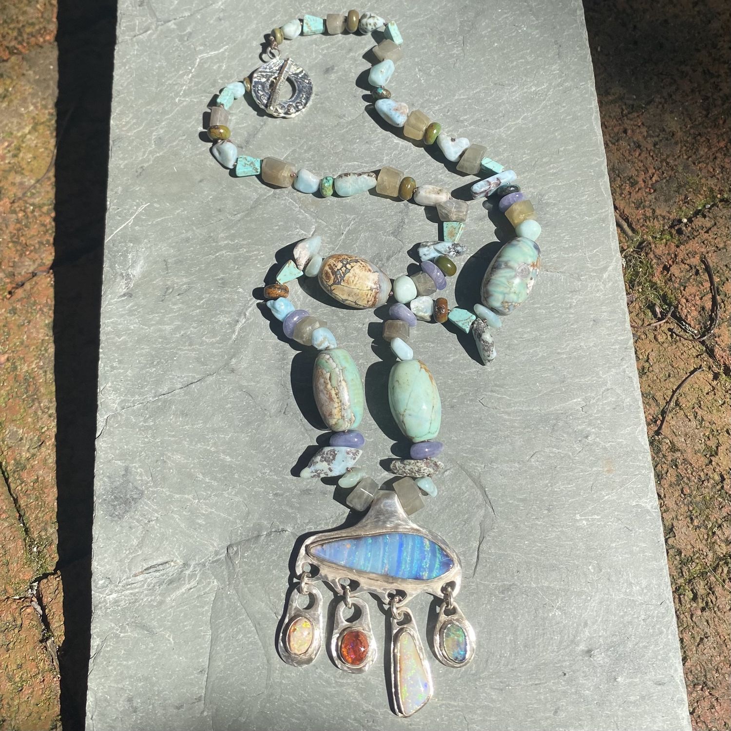 Logan Necklace Australian and Fire Opal