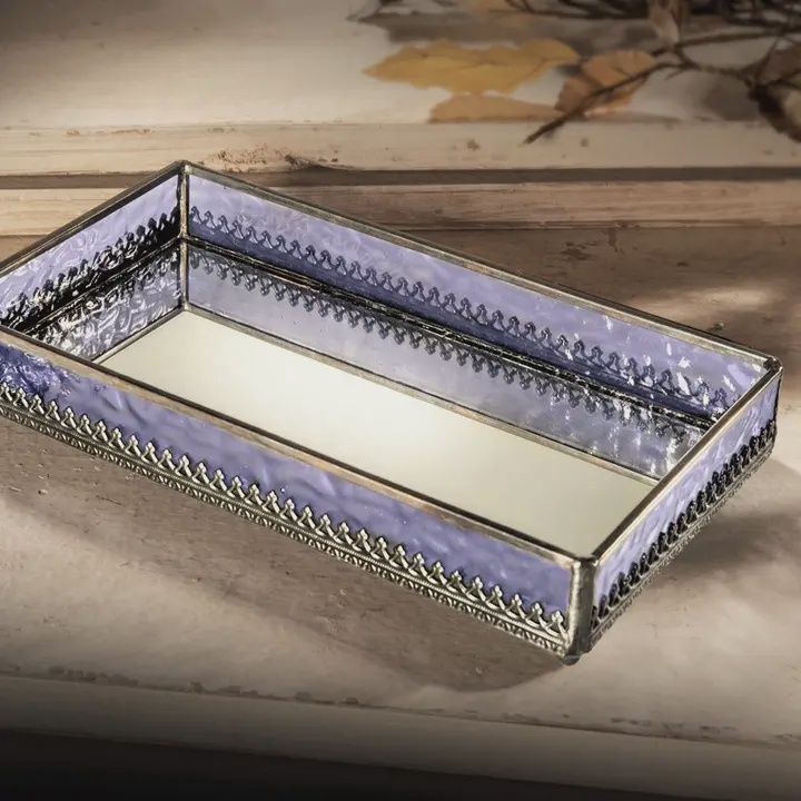 J Devlin Stained Glass Purple Tray