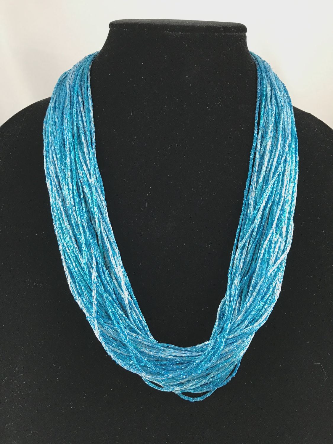 JA Collections Marine Shimmer Fiber Necklace 12&quot;
