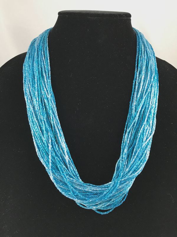 JA Collections Marine Shimmer Fiber Necklace 12&quot;