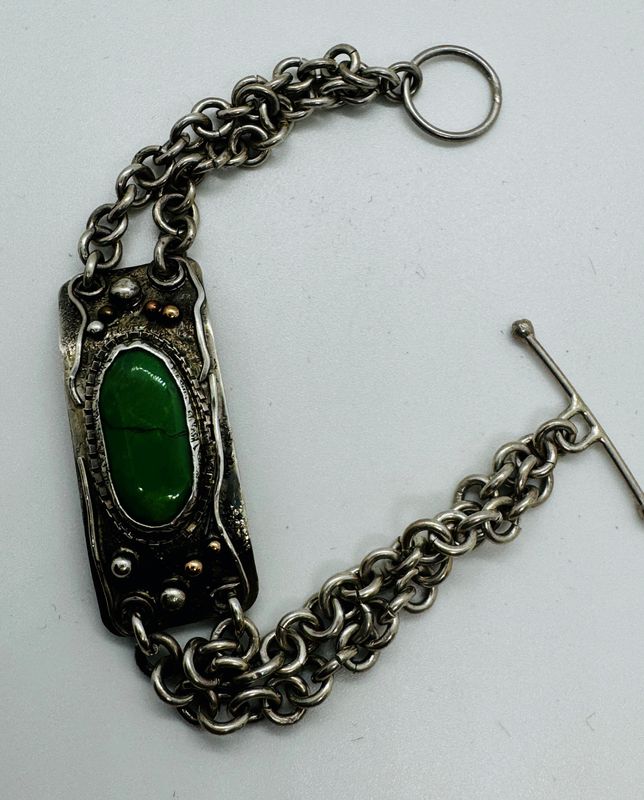 Stendardo Bracelet Apple Green Turquoise Double Chain