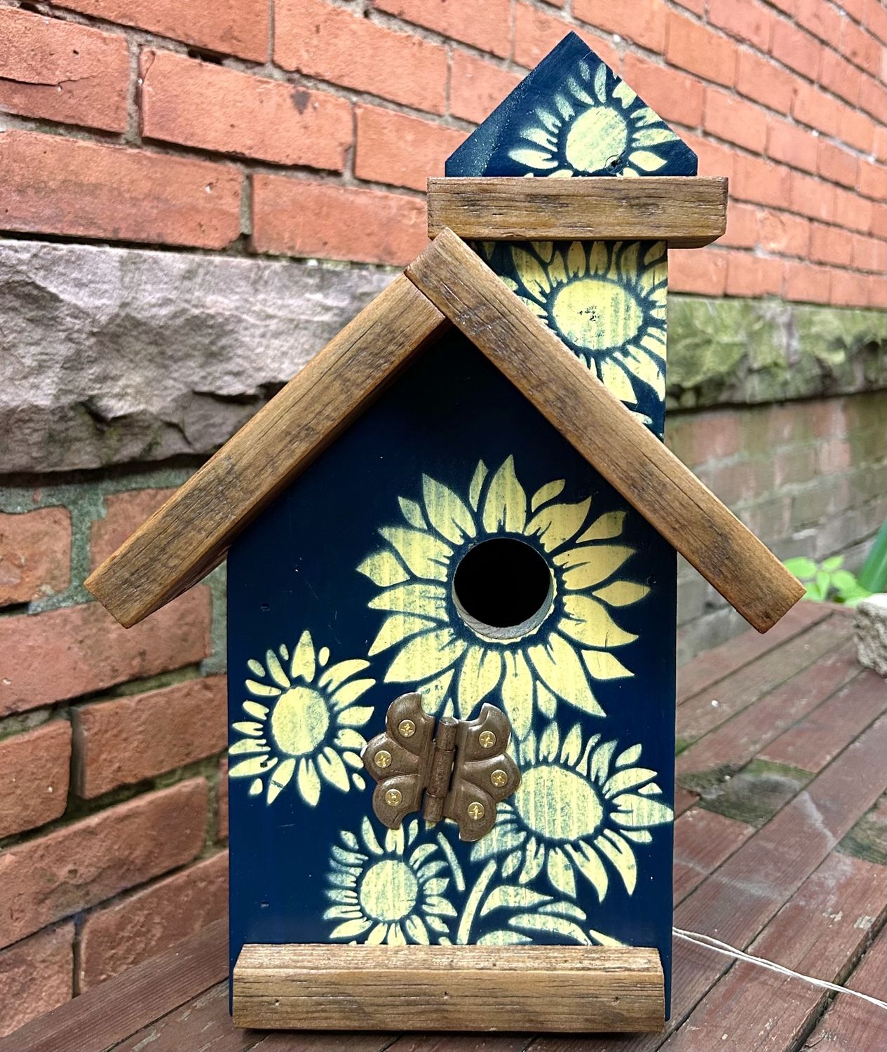 Rivers Birdhouse Blue/Yellow Sunflower