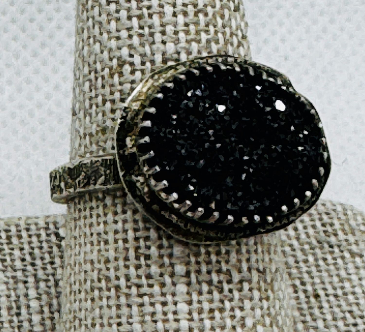 Stendardo Ring Black Druzy Oval
