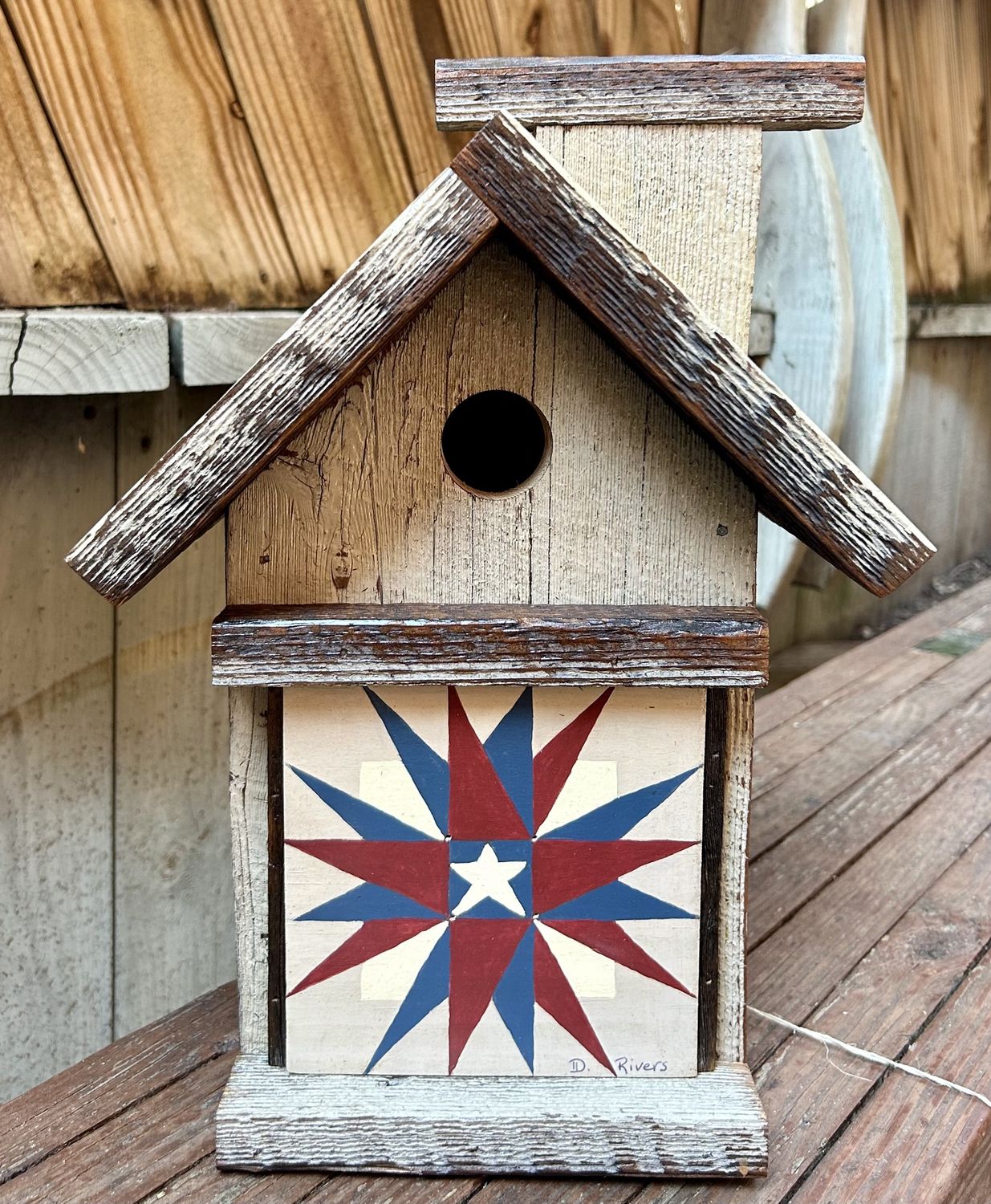 Rivers Birdhouse Quilt Square