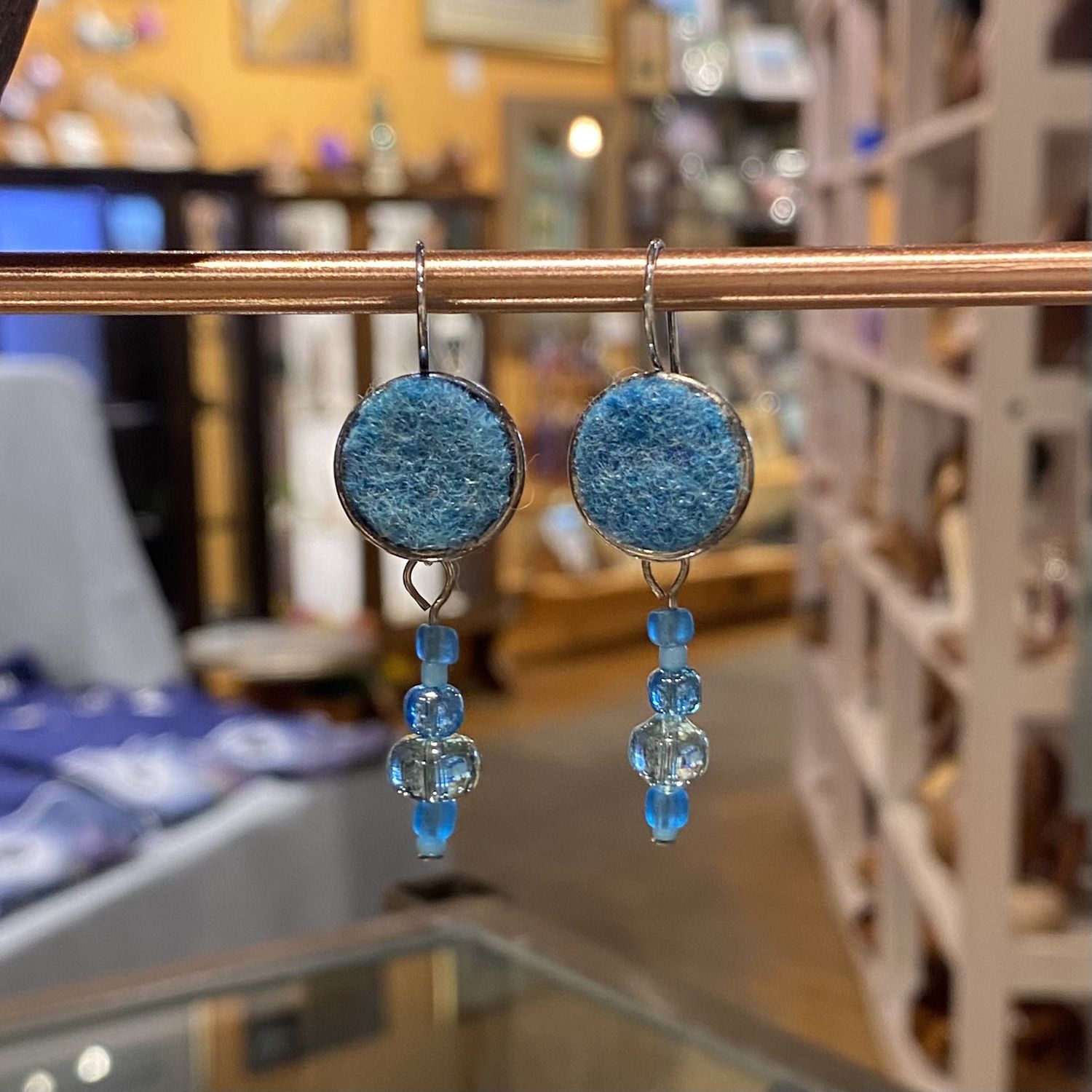 Juekoff Earrings Lt Blue Felted