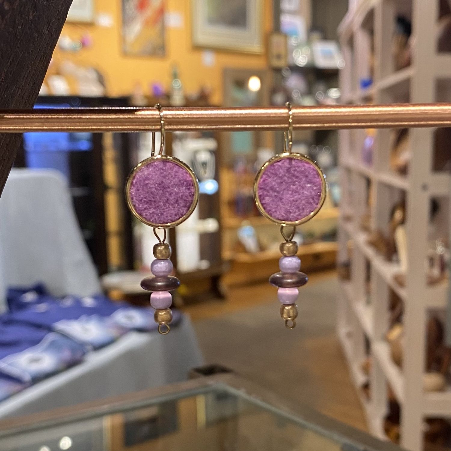 Juekoff Earrings Purple Felted