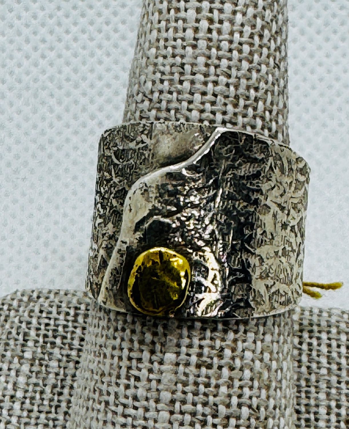 Stendardo Ring Silver with Gold Inlay