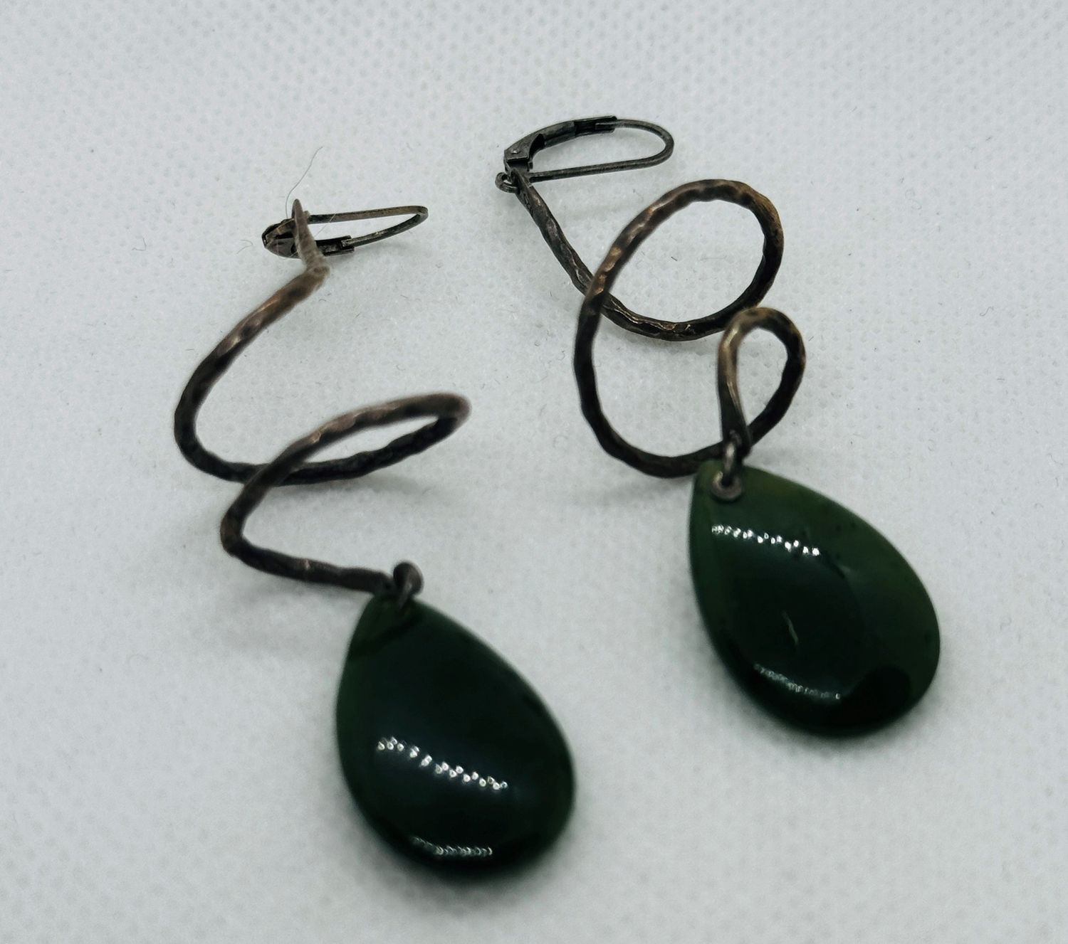 Stendardo Earring Jade Corkscrew