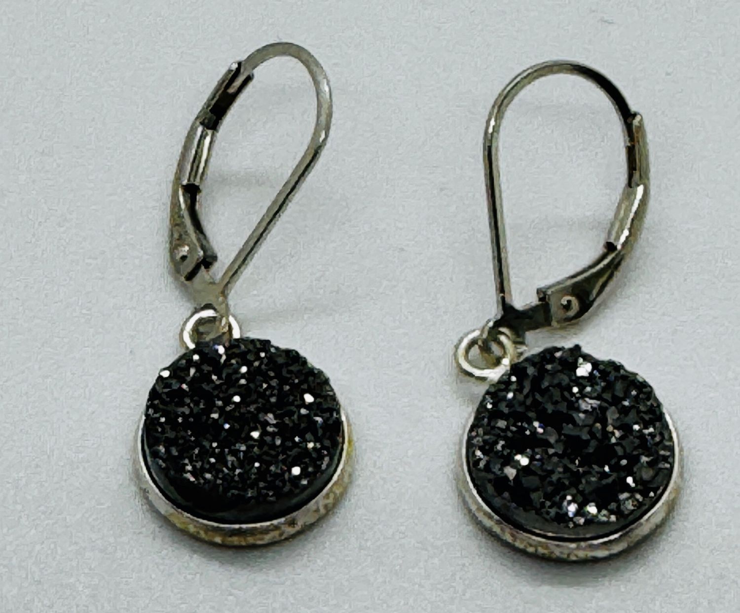 Stendardo Earring Grey Druzy Silver