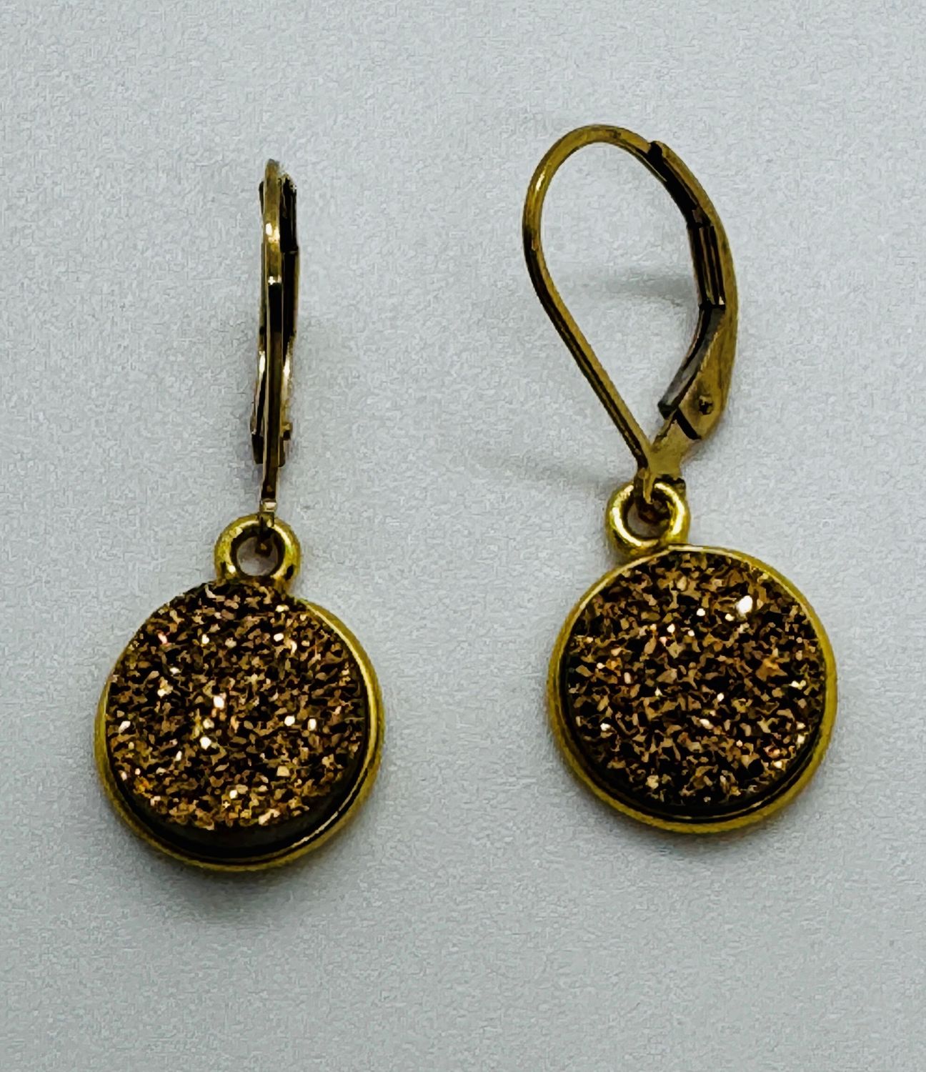 Stendardo Earrings Gold Druzy,