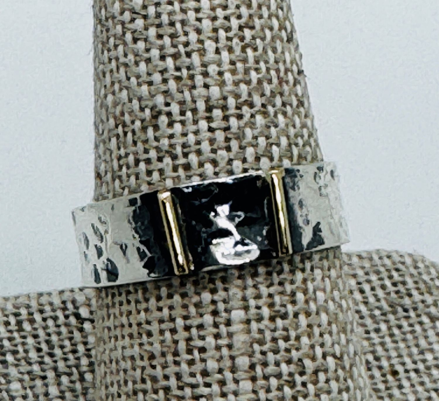 Gonzales Ring Silver With Gold Bars
