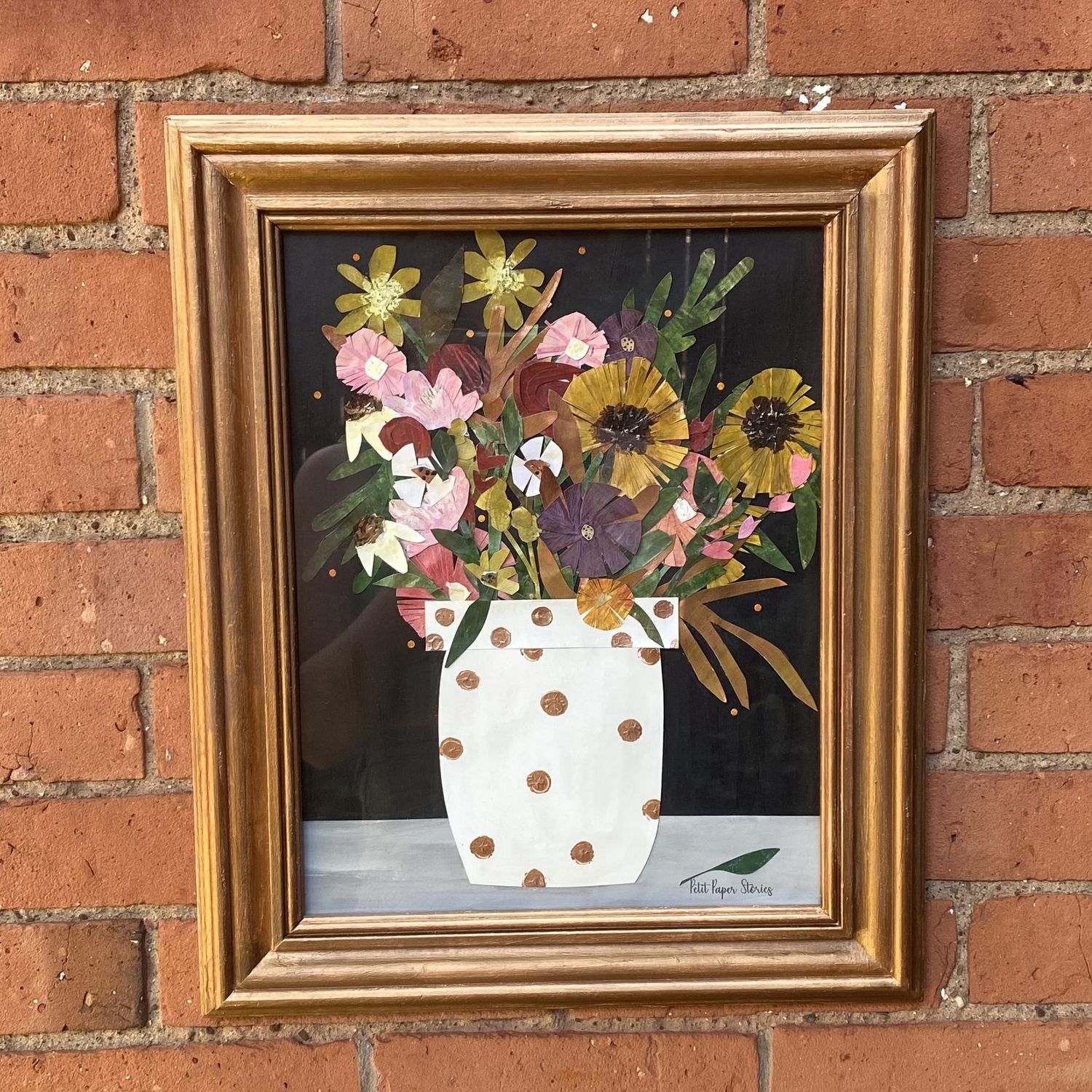 Petit Paper Original Framed Artwork Large Floral Bouquet