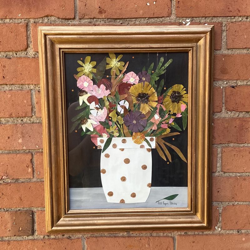 Petit Paper Original Framed Artwork Large Floral Bouquet