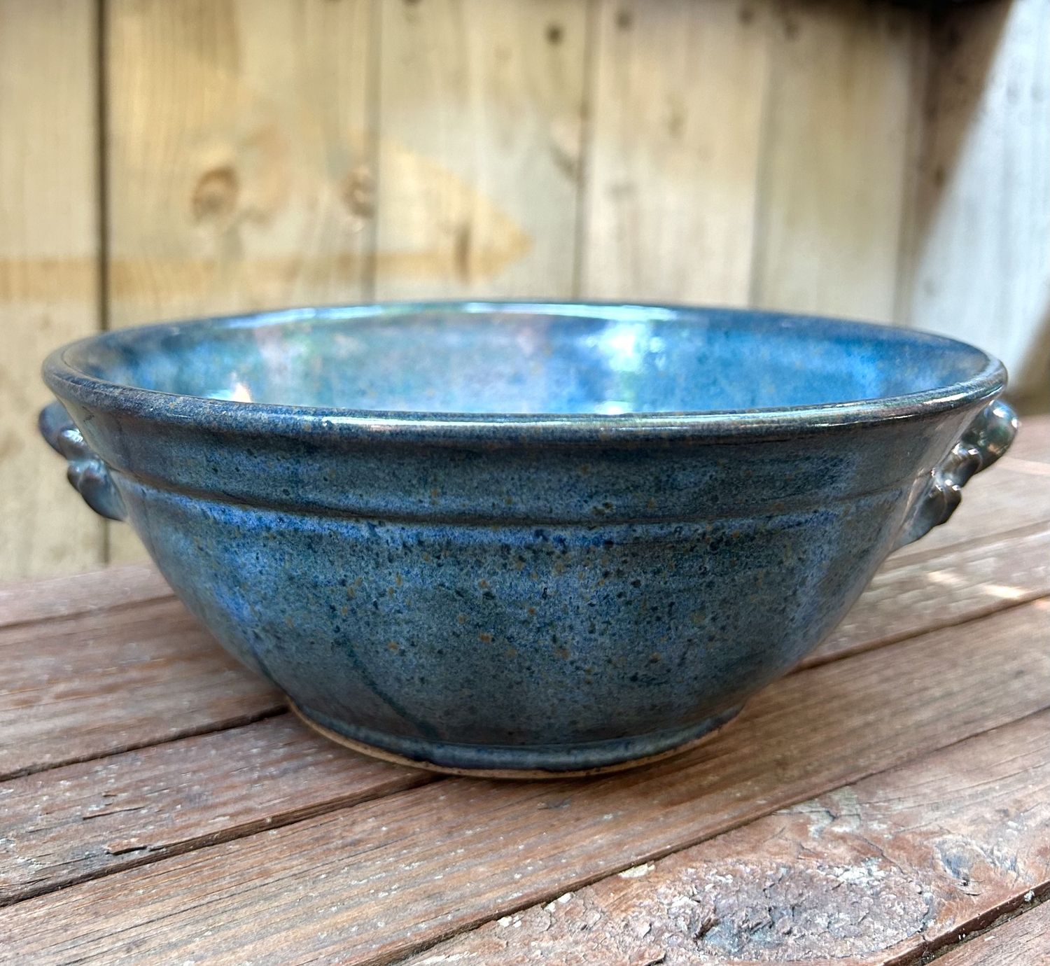 Johnson Bread Bowl Blue/Green Glaze