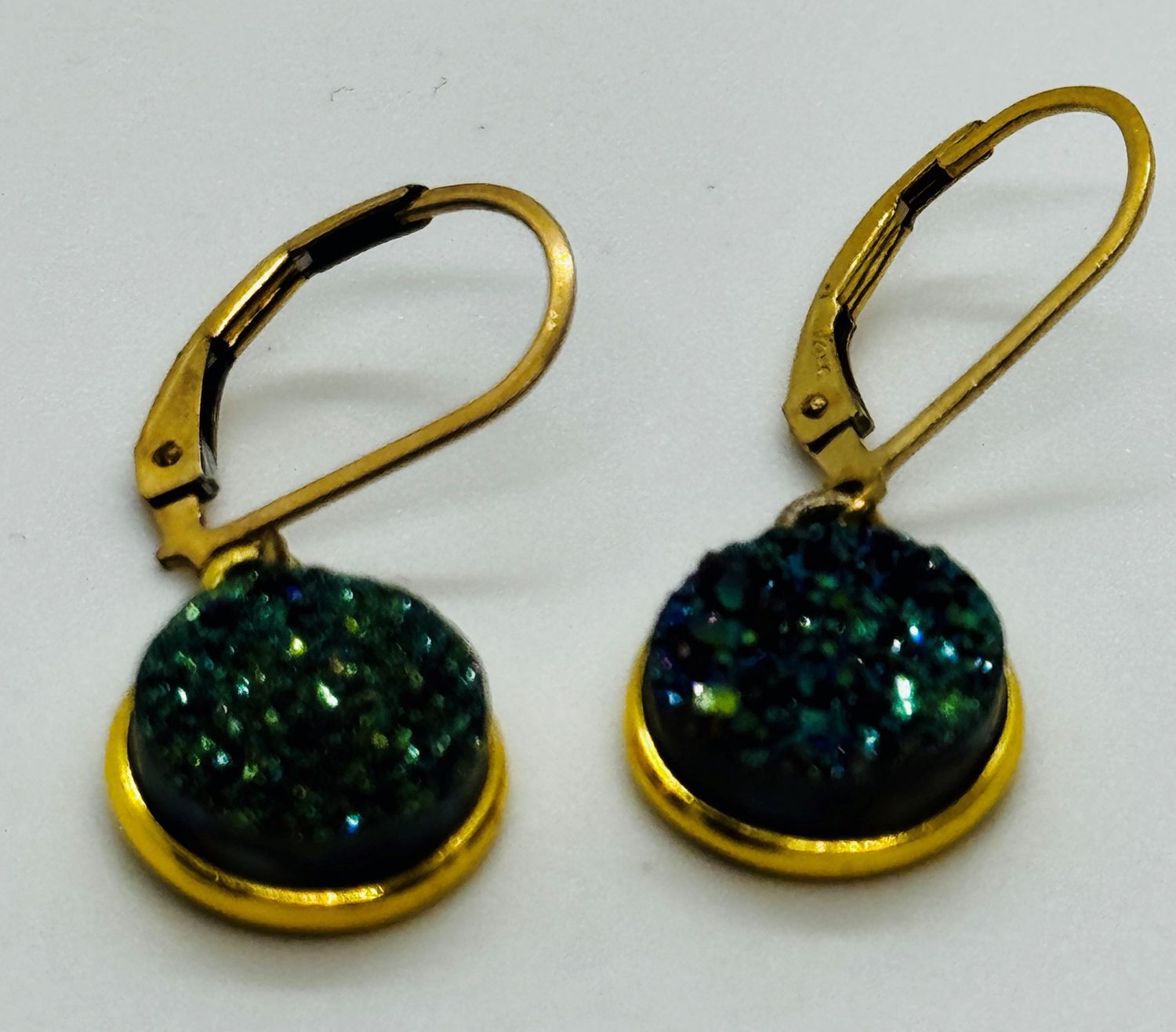 Stendardo Earring Round Teal Druzy