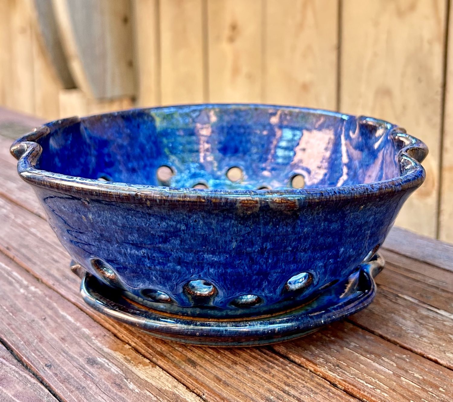 Johnson Berry Bowl W/Plate in Blue/Turquoise