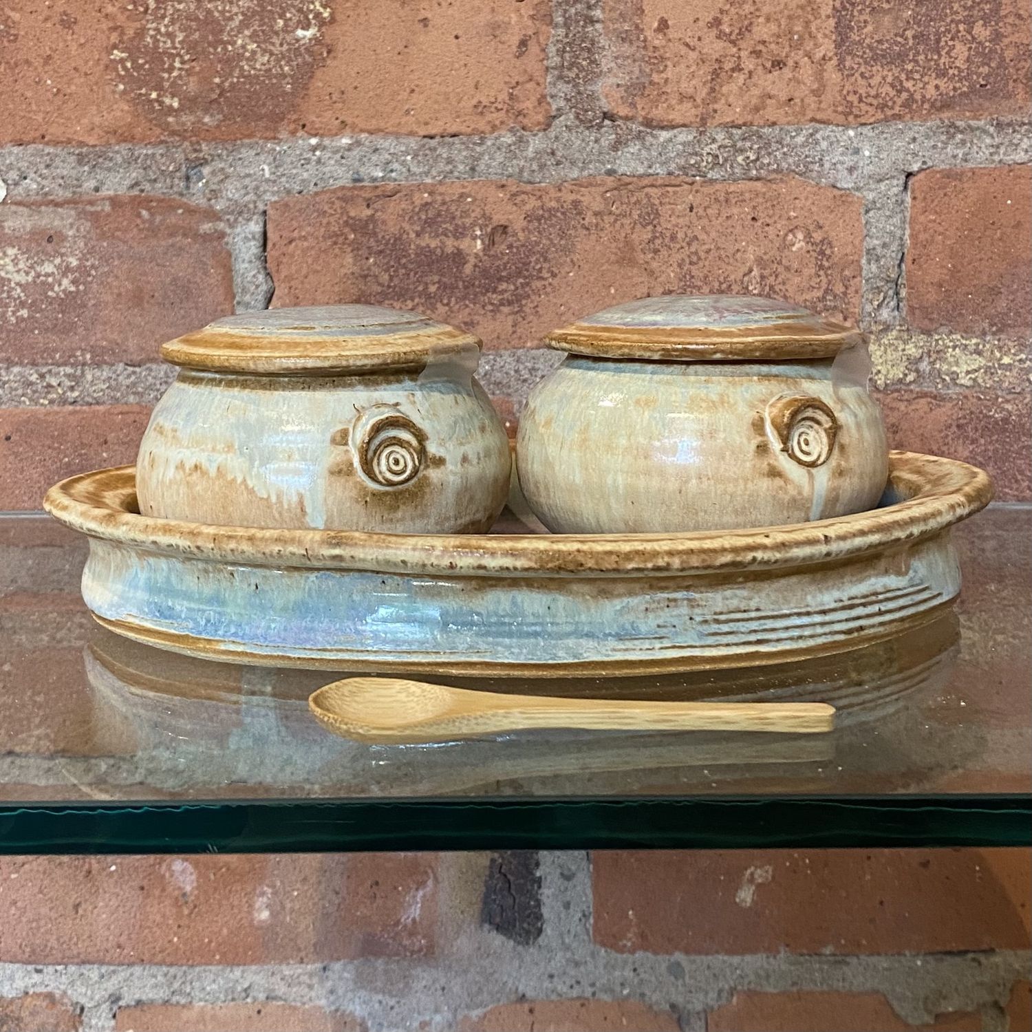 STOLER Twin Jar Set with Spoon and Tray