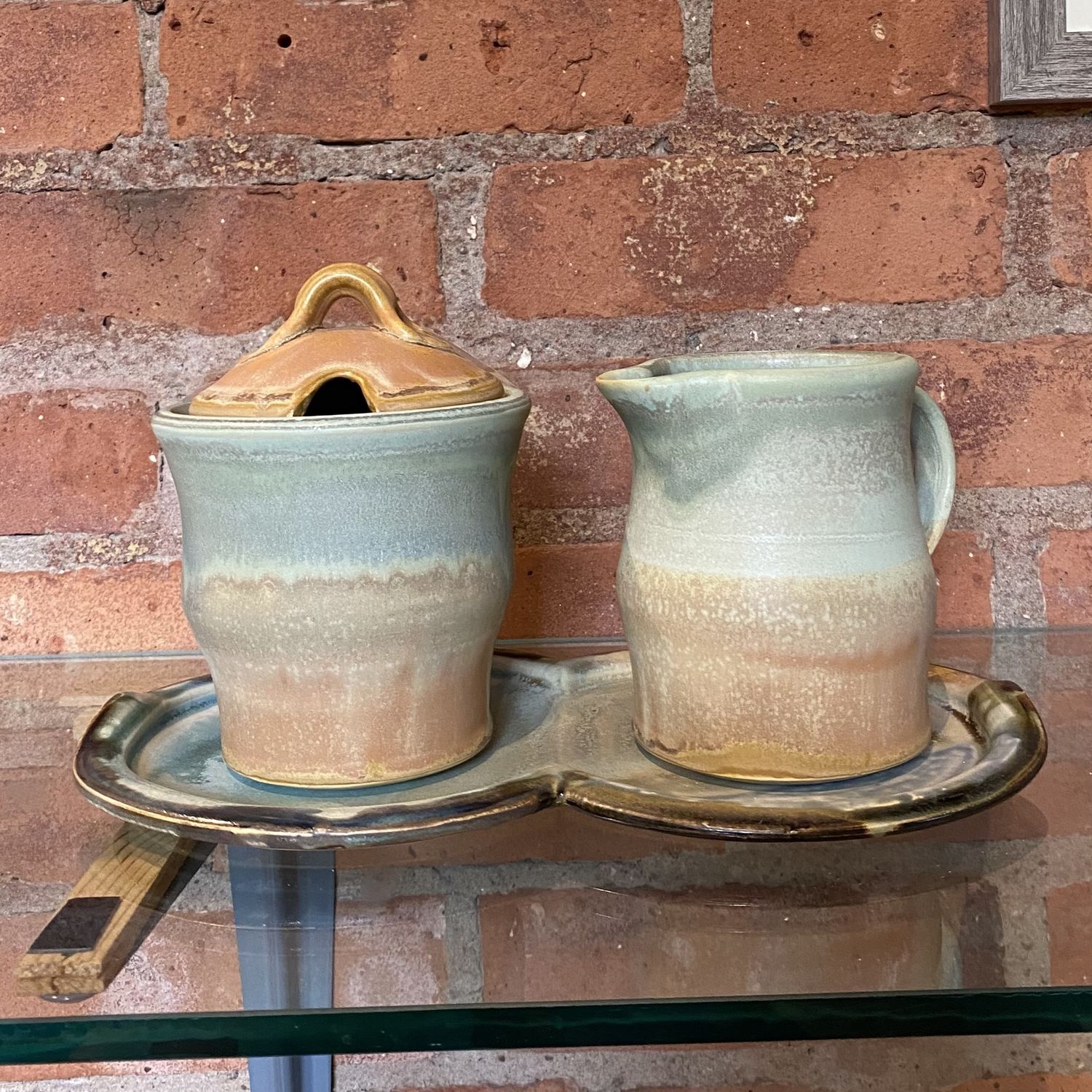 BECK,A Cream and Sugar Dish with Tray