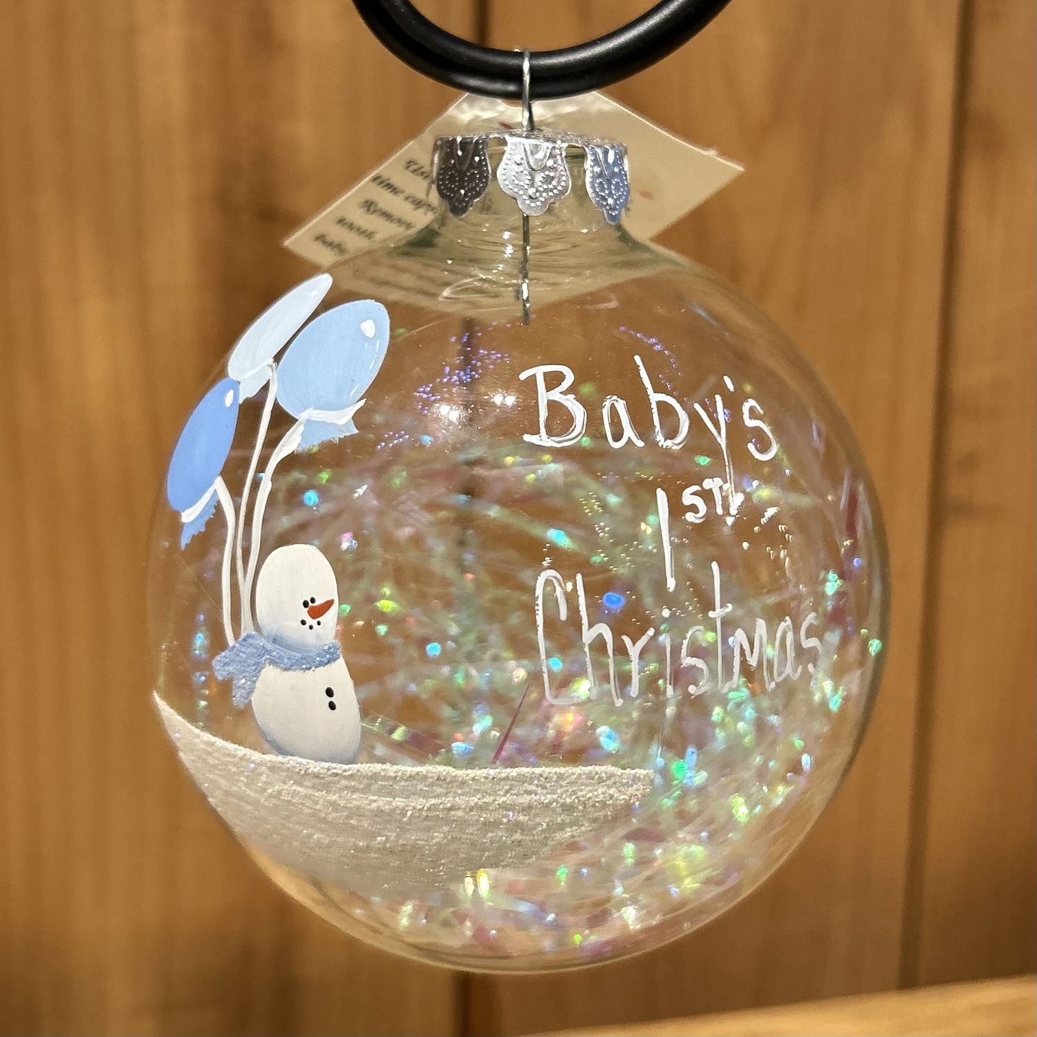 Hamilton Ornament Time Capsule Boy First Christmas with Balloons