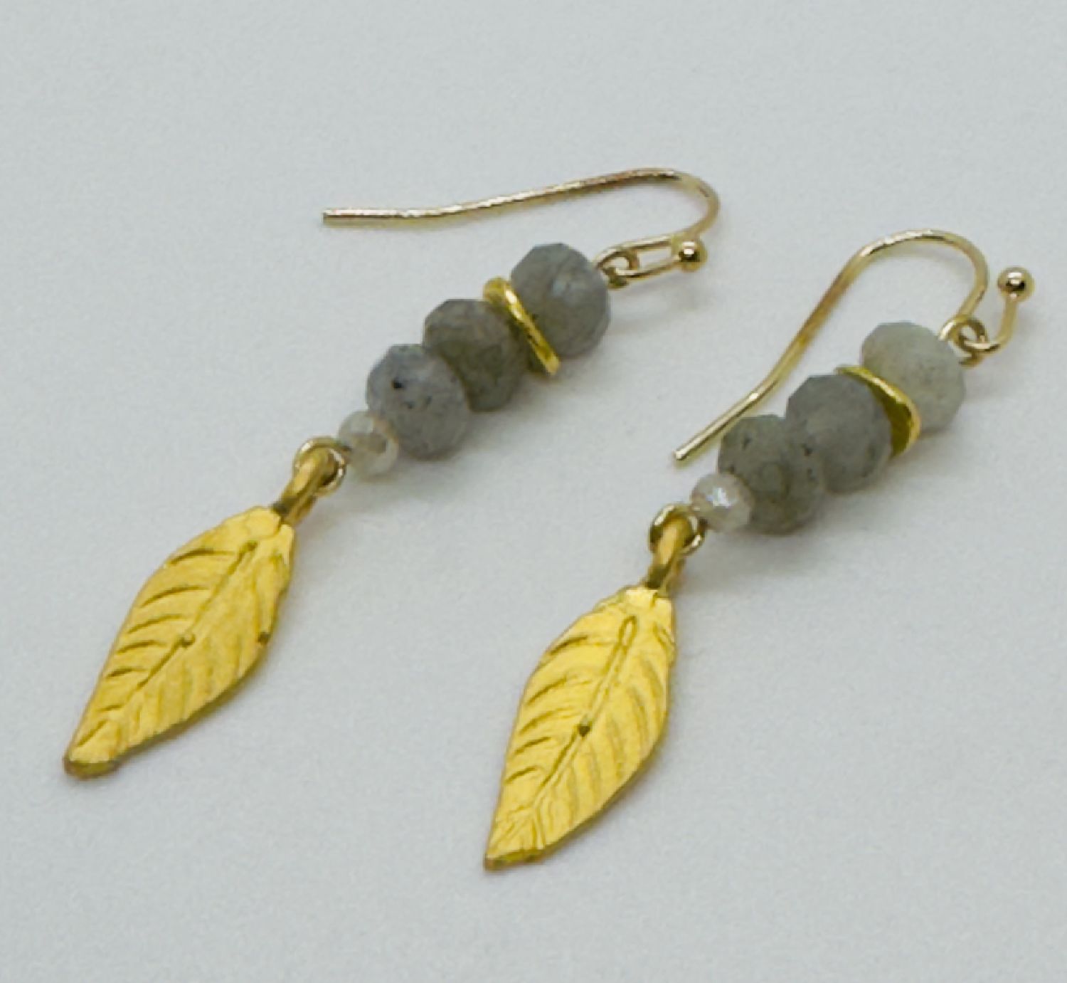 Garnish Earrings Plume Labradorite Feather