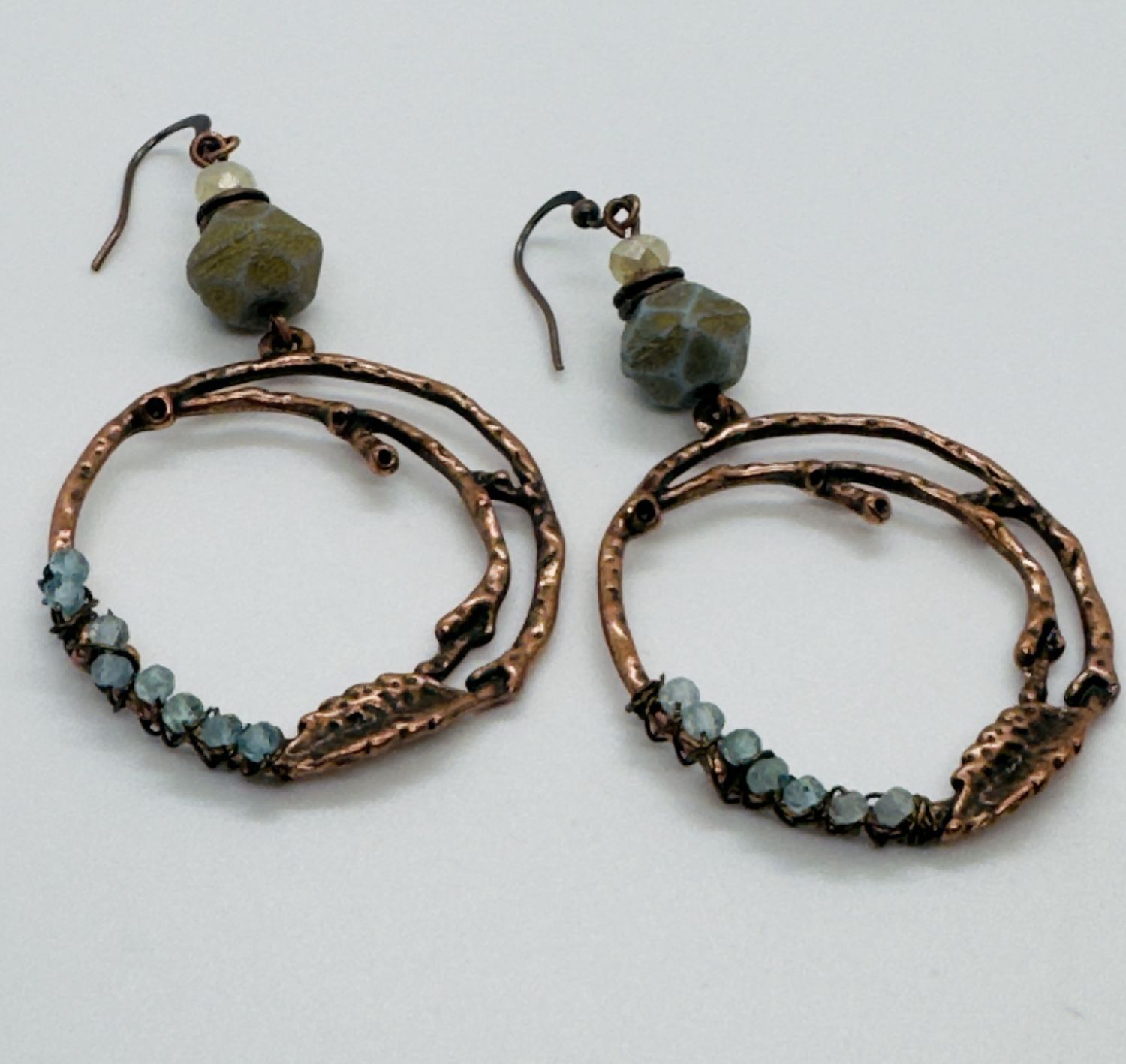 Garnish Earrings Copper Ivy Circles
