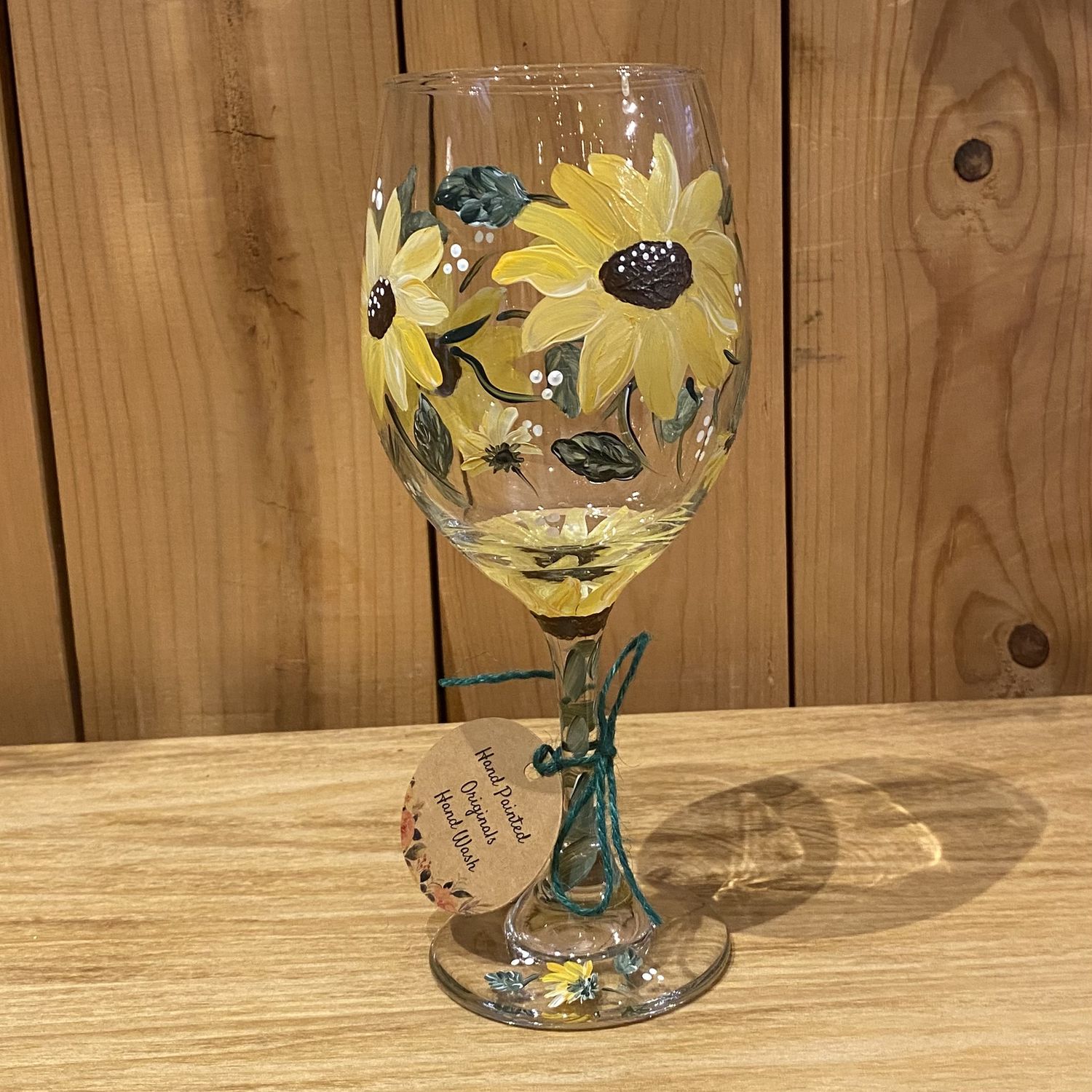 Snyder Hand Painted 20oz Wine Glass Sunflower #2