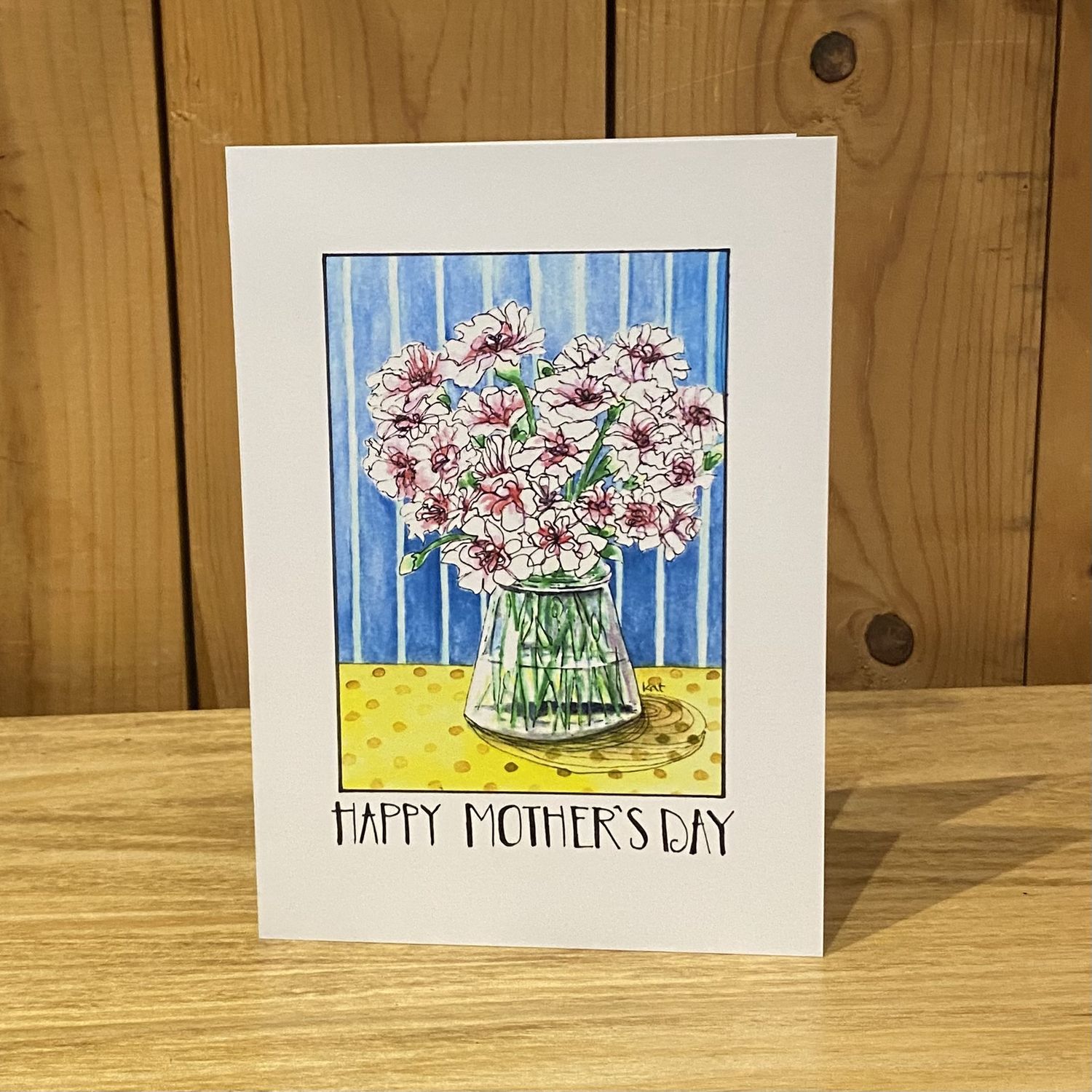 KatKando Card Mother&#39;s Day Striped Wall