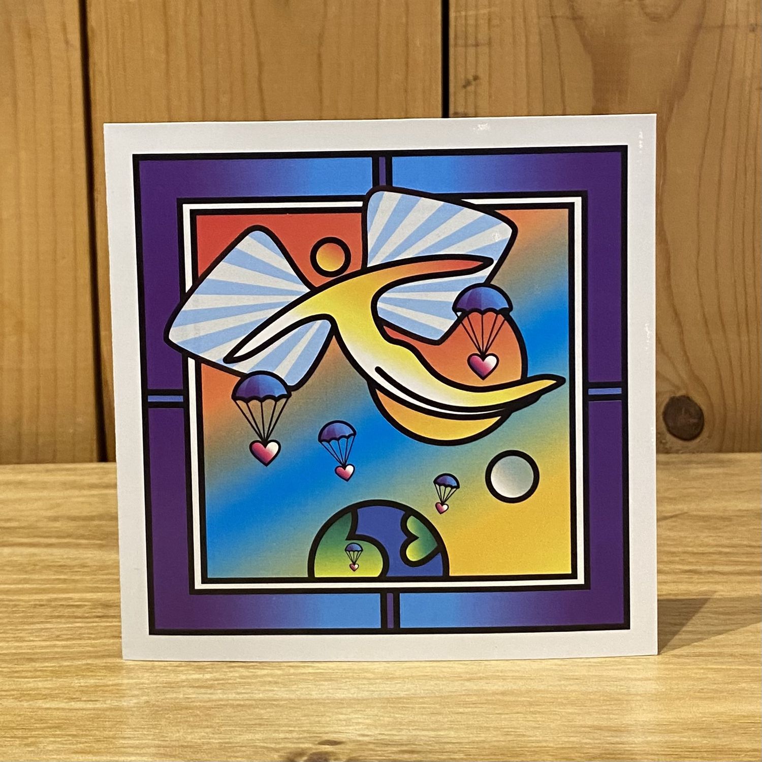 MeTimothy Card Parachuting Hearts
