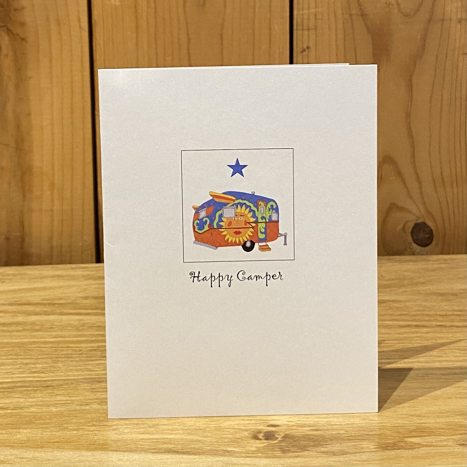Stick With Mary Happy Camper Text Card