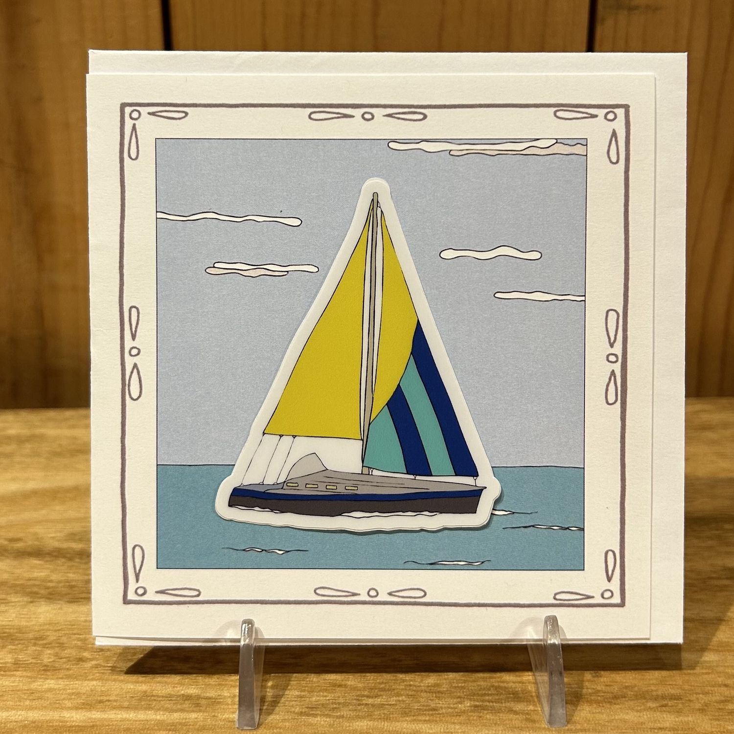 Stick With Mary Sailboat Sticker Card