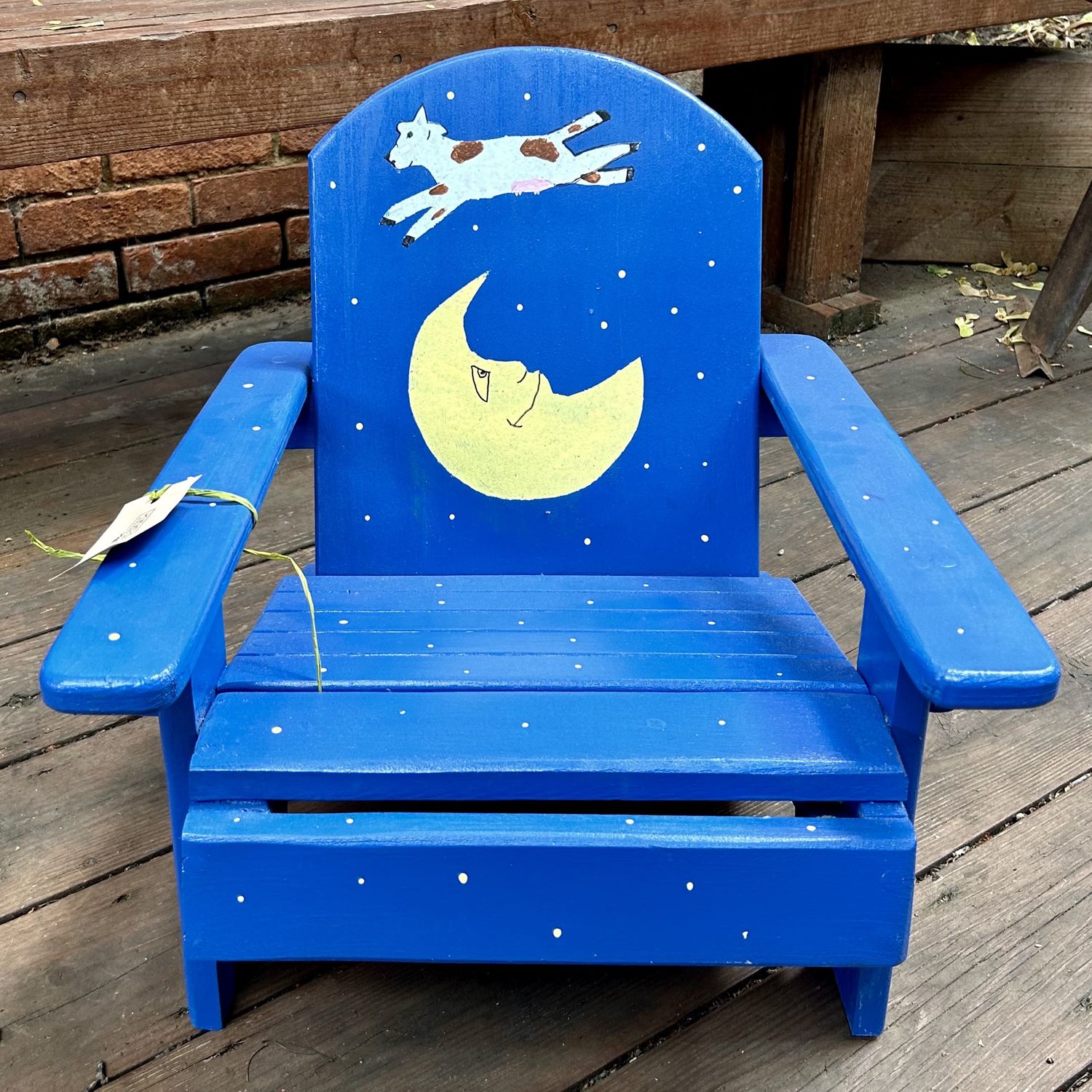Kindlon Childs Adirondack Chair Blue w/Cow Over the Moon