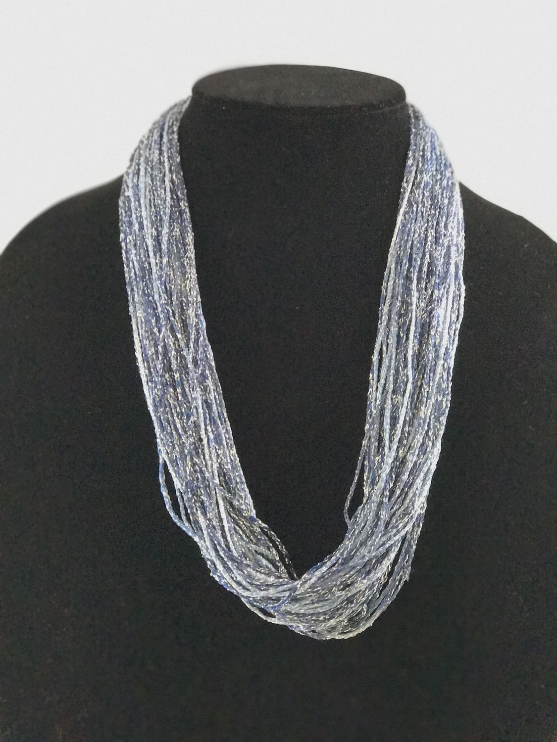 JA Collections Ebony Slate Shimmer Fiber Necklace 12&quot;